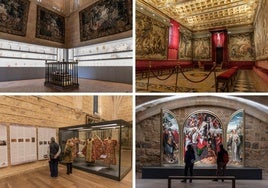Sala de Santa Catalina, Sala Capitular, Sala de Tapices y Ornamentos Titúrgicos y Sala de Pintura Bajo Claustro.
